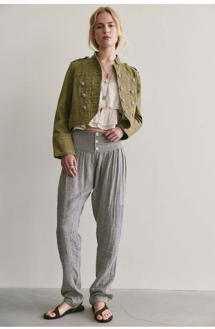 Free People Carmen Tapered Pull-On Harem Pants Striped